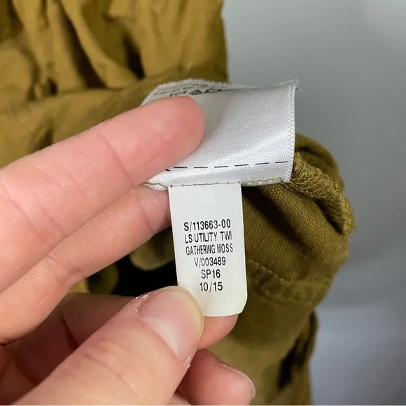 Old Navy Long Sleeve Utility Style Romper Moss Green V Neck Button Front XL Tall - Picture 8 of 9